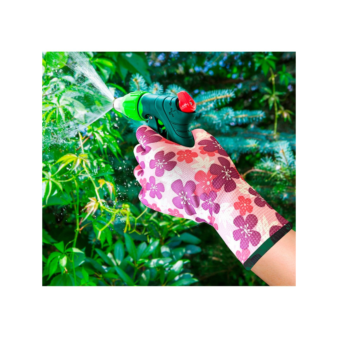 Sodo pirštinės , poliesteris, gėlių raštas, 7 dydžio 1 Sodo pirštinės , poliesteris, gėlių raštas, 7 dydžio 1