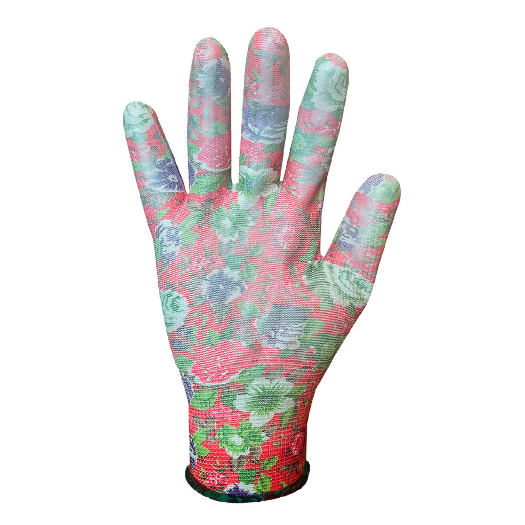 Sodo pirštinės su PU danga, rožių raštas, 9 dydžio 7 Sodo pirštinės su PU danga, rožių raštas, 9 dydžio 7