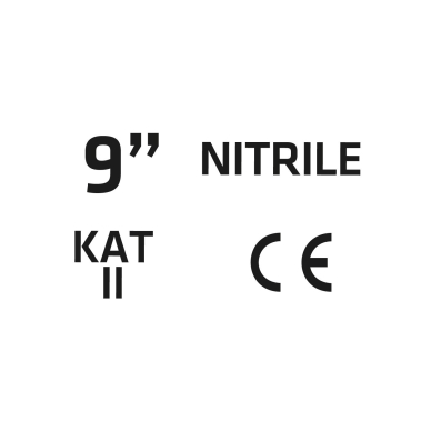 Sodo pirštinės, padengtos nitrilu, gėlių raštu, dydis 9" 6