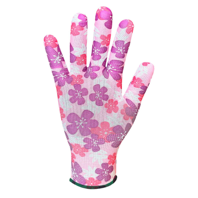 Sodo pirštinės , poliesteris, gėlių raštas, 7 dydžio 8