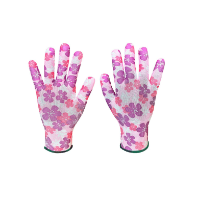 Sodo pirštinės , poliesteris, gėlių raštas, 7 dydžio Sodo pirštinės , poliesteris, gėlių raštas, 7 dydžio