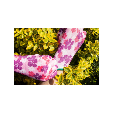 Sodo pirštinės , poliesteris, gėlių raštas, 9 dydžio 7