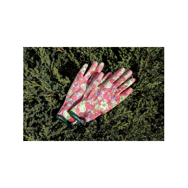 Sodo pirštinės su PU danga, rožių raštas, 7 dydžio 2 Sodo pirštinės su PU danga, rožių raštas, 7 dydžio 2