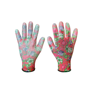 Sodo pirštinės su PU danga, rožių raštas, 7 dydžio Sodo pirštinės su PU danga, rožių raštas, 7 dydžio