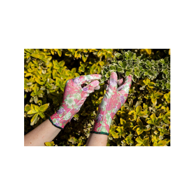 Sodo pirštinės su PU danga, rožių raštas, 8 dydžio 3 Sodo pirštinės su PU danga, rožių raštas, 8 dydžio 3