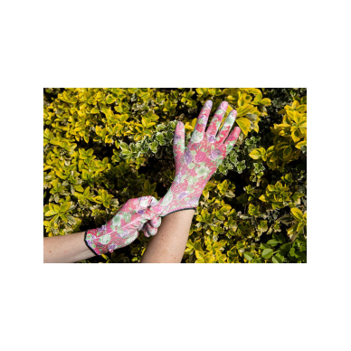 Sodo pirštinės su PU danga, rožių raštas, 9 dydžio 6 Sodo pirštinės su PU danga, rožių raštas, 9 dydžio 6