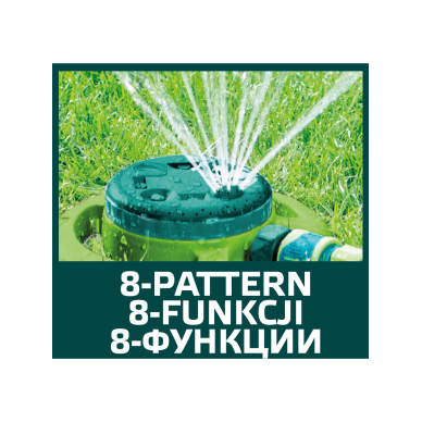 Sodo purkštuvas, 8 funkcijos, plastikinis pagrindas 5
