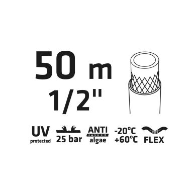 Sodo žarna 50 m, 1/2” PROFESSIONAL 8 Sodo žarna 50 m, 1/2” PROFESSIONAL 8