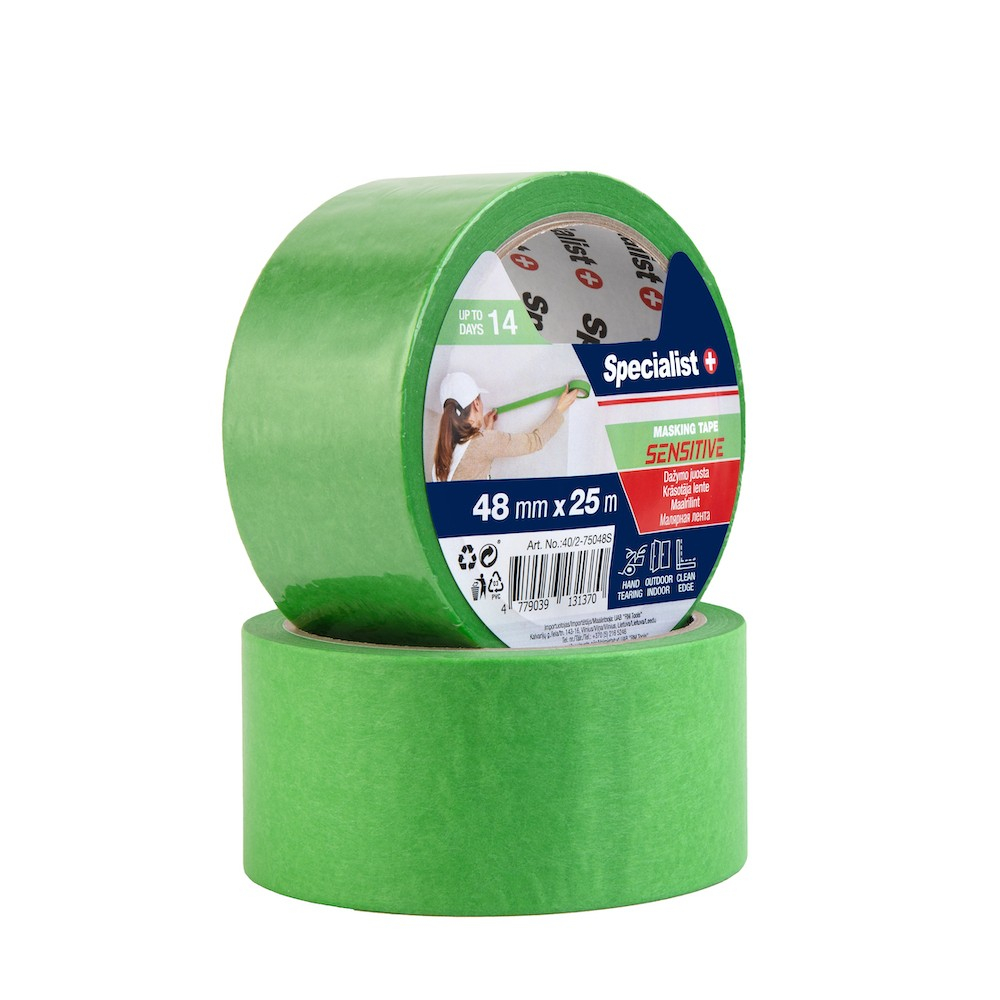 SPECIALIST+ dažymo juosta SENSITIVE, 48 mm x 25 m SPECIALIST+ dažymo juosta SENSITIVE, 48 mm x 25 m
