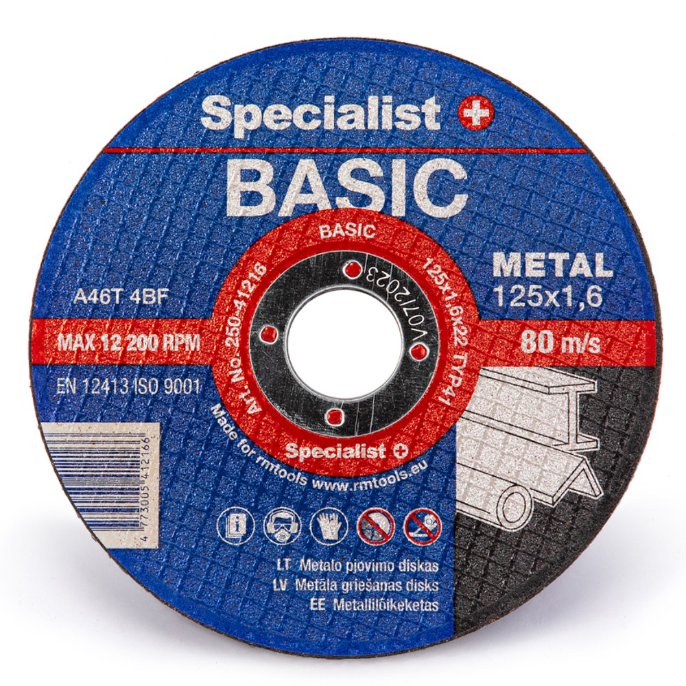 SPECIALIST+ metalo pj. diskas BASIC, 125x1.6x22 mm 4 SPECIALIST+ metalo pj. diskas BASIC, 125x1.6x22 mm 4