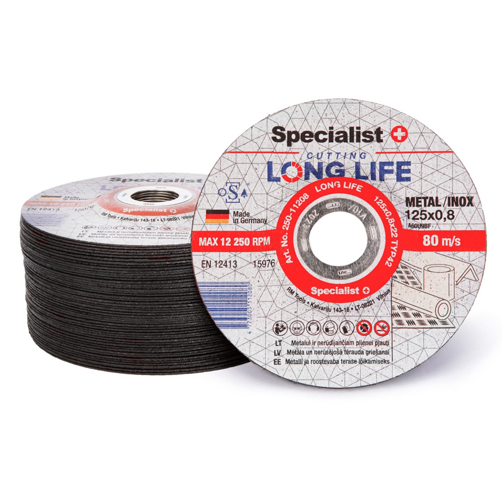 SPECIALIST+ metalo pj.diskas LONG LIFE, 125x0.8x22 mm 7 SPECIALIST+ metalo pj.diskas LONG LIFE, 125x0.8x22 mm 7