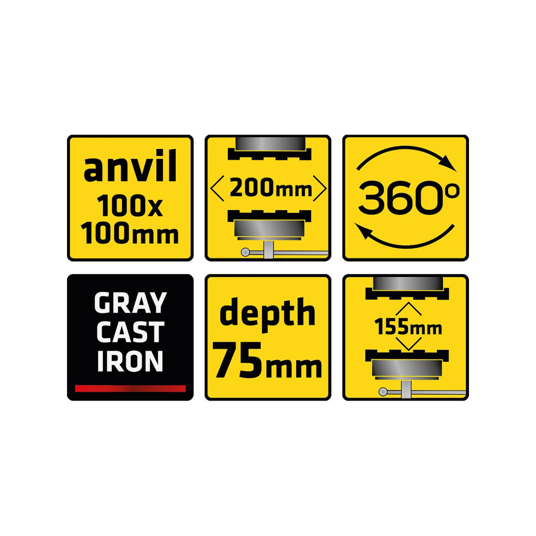 Spaustuvas besisukantis 200 mm 6 Spaustuvas besisukantis 200 mm 6