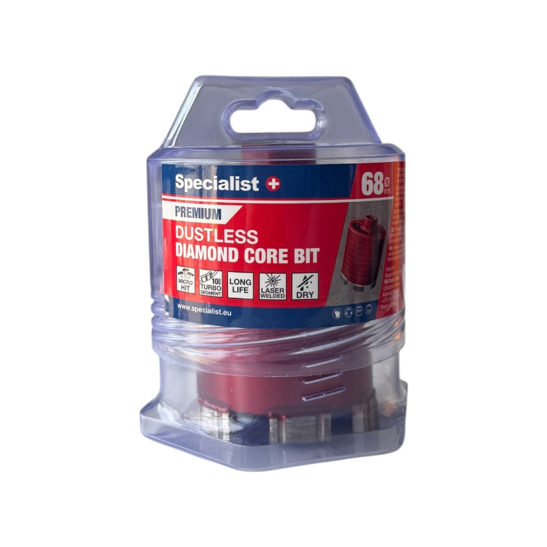 SPECIALIST+ deimantinė gręžimo karūna PREMIUM, 68 mm 1