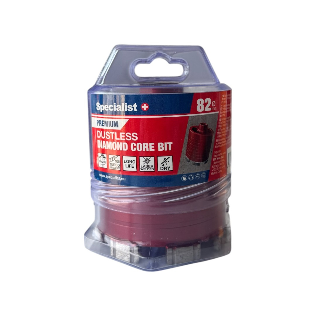 SPECIALIST+ deimantinė gręžimo karūna PREMIUM, 82 mm 1