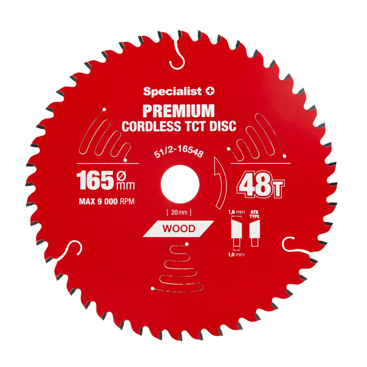 SPECIALIST+ pjovimo diskas Cordless 165x48Tx20mm 1