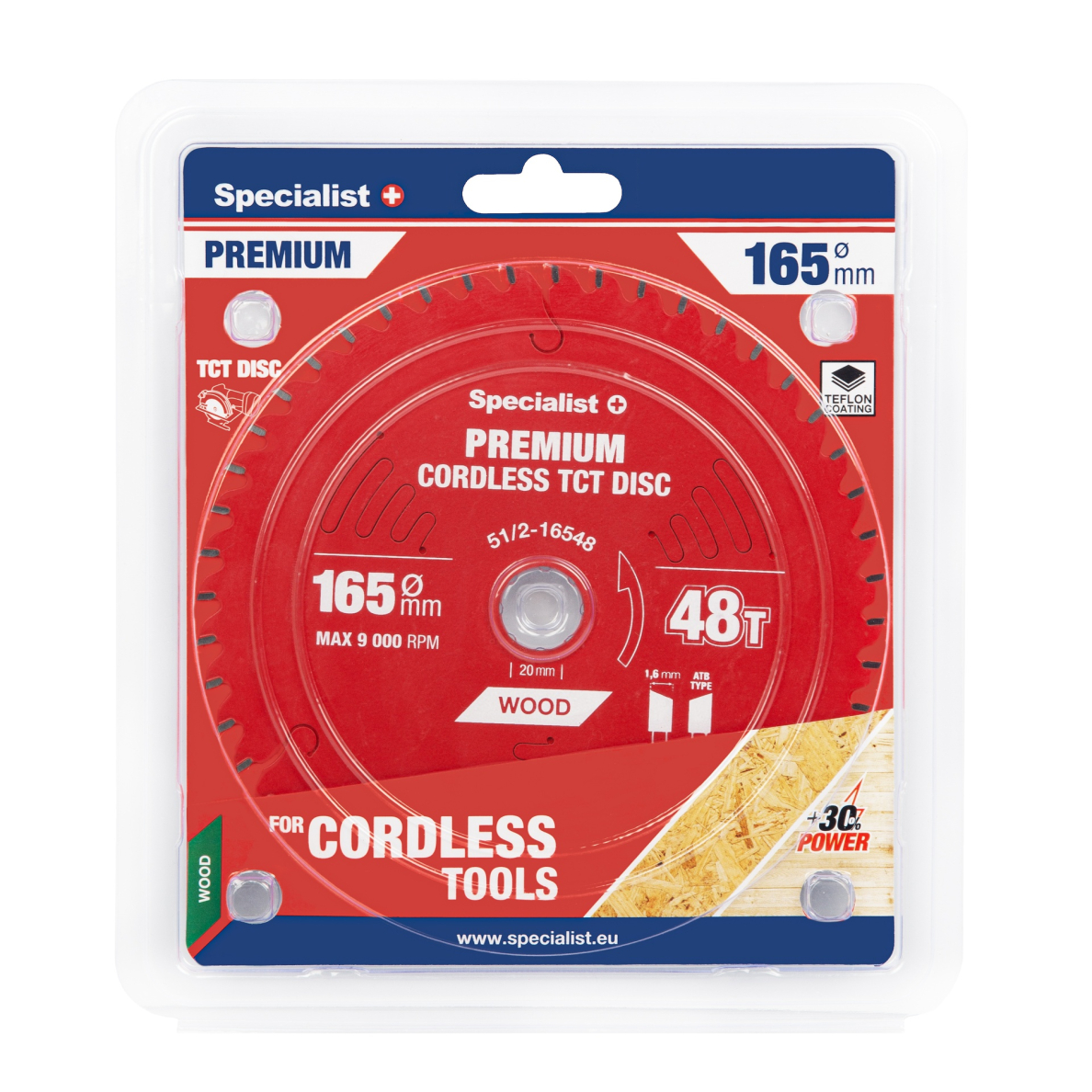 SPECIALIST+ pjovimo diskas Cordless 165x48Tx20mm