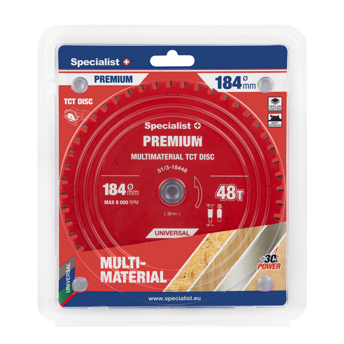 SPECIALIST+ pjovimo diskas Multimaterial 184x48Tx20/16mm