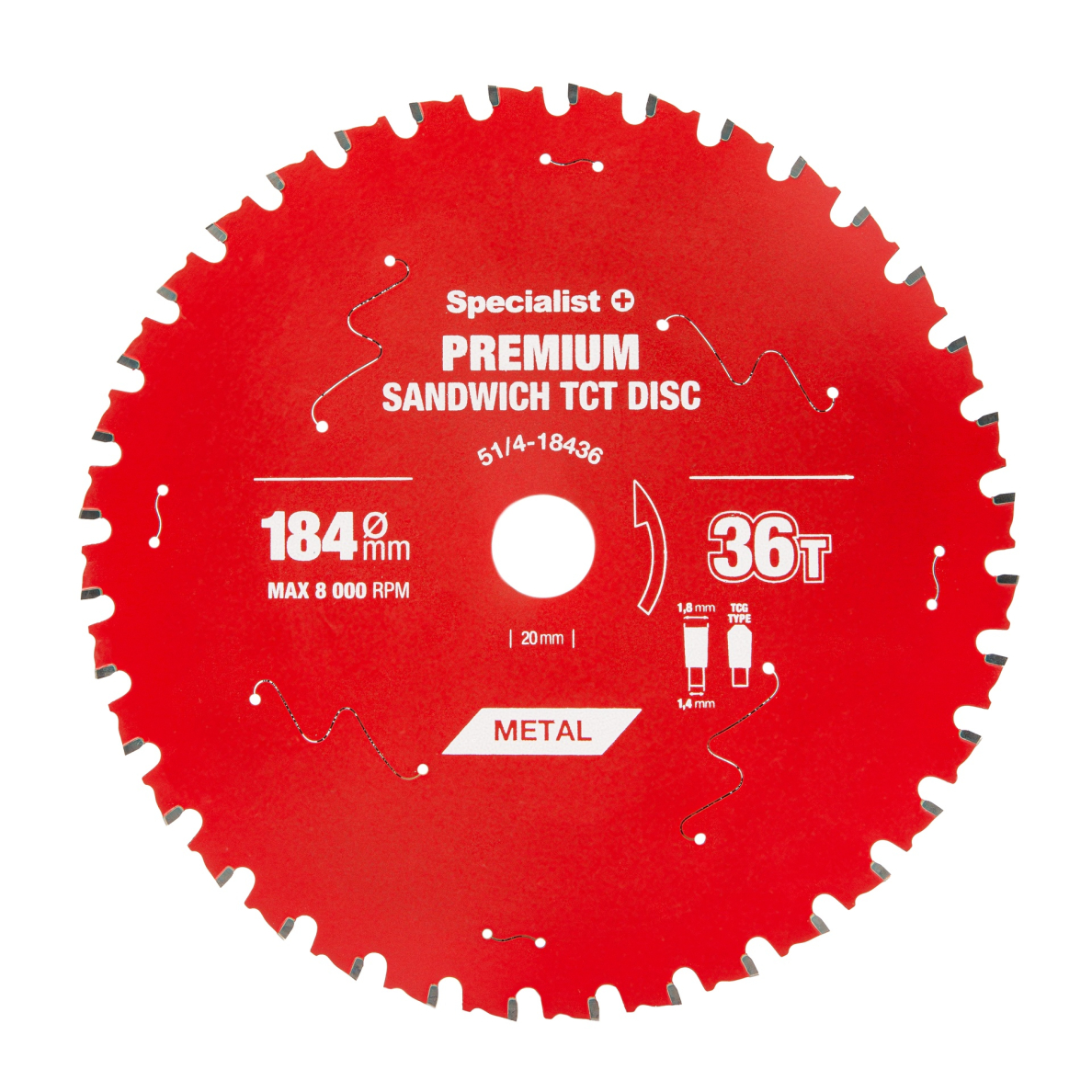 SPECIALIST+ pjovimo diskas Sandwich 184x36Tx20/16mm 1