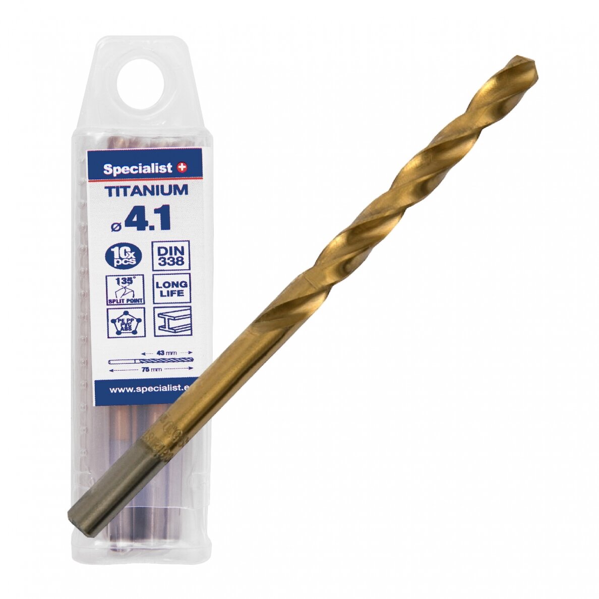 Specialist+ Titan met. gr. 4.1 mm 10vnt Specialist+ Titan met. gr. 4.1 mm 10vnt