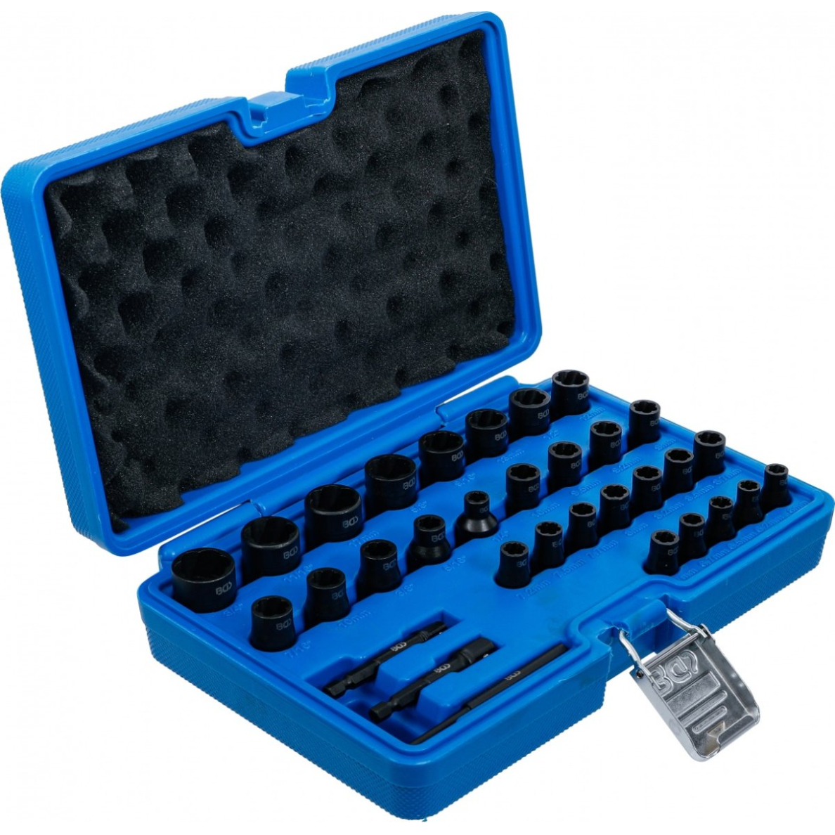 Specialus galvučių rinkinys / sraigtiniai ištraukikliai | 6.3 mm (1/4") / 10 mm (3/8") | 32 vnt. (74560)