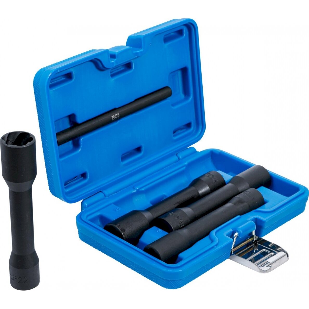 Specialus galvučių rinkinys / sraigtiniai ištraukikliai | Ilgos | 12,5 mm (1/2") | 17 - 22 mm | 5 vnt. (5262) Specialus galvučių rinkinys / sraigtiniai ištraukikliai | Ilgos | 12,5 mm (1/2") | 17 - 22 mm | 5 vnt. (5262)