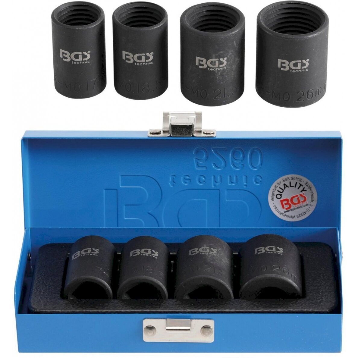 Specialus galvučių rinkinys  / varžtų ištraukikliai | 12,5 mm (1/2") | 17 - 26 mm | 4 vnt. (5260)