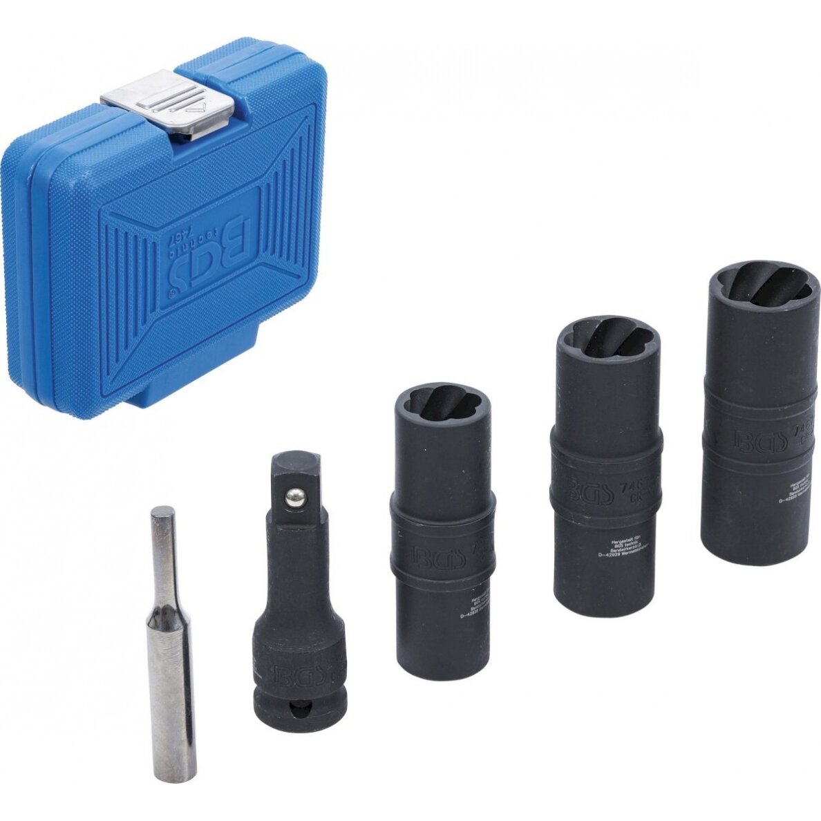 Specialus smūginių dvipusių galvučių rinkinys / sraigtiniai ištraukikliai ir ilgintuvas | 12,5 mm (1/2") | 17-19-21 mm | 3 vnt. (7467) Specialus smūginių dvipusių galvučių rinkinys / sraigtiniai ištraukikliai ir ilgintuvas | 12,5 mm (1/2") | 17-19-21 mm | 3 vnt. (7467)