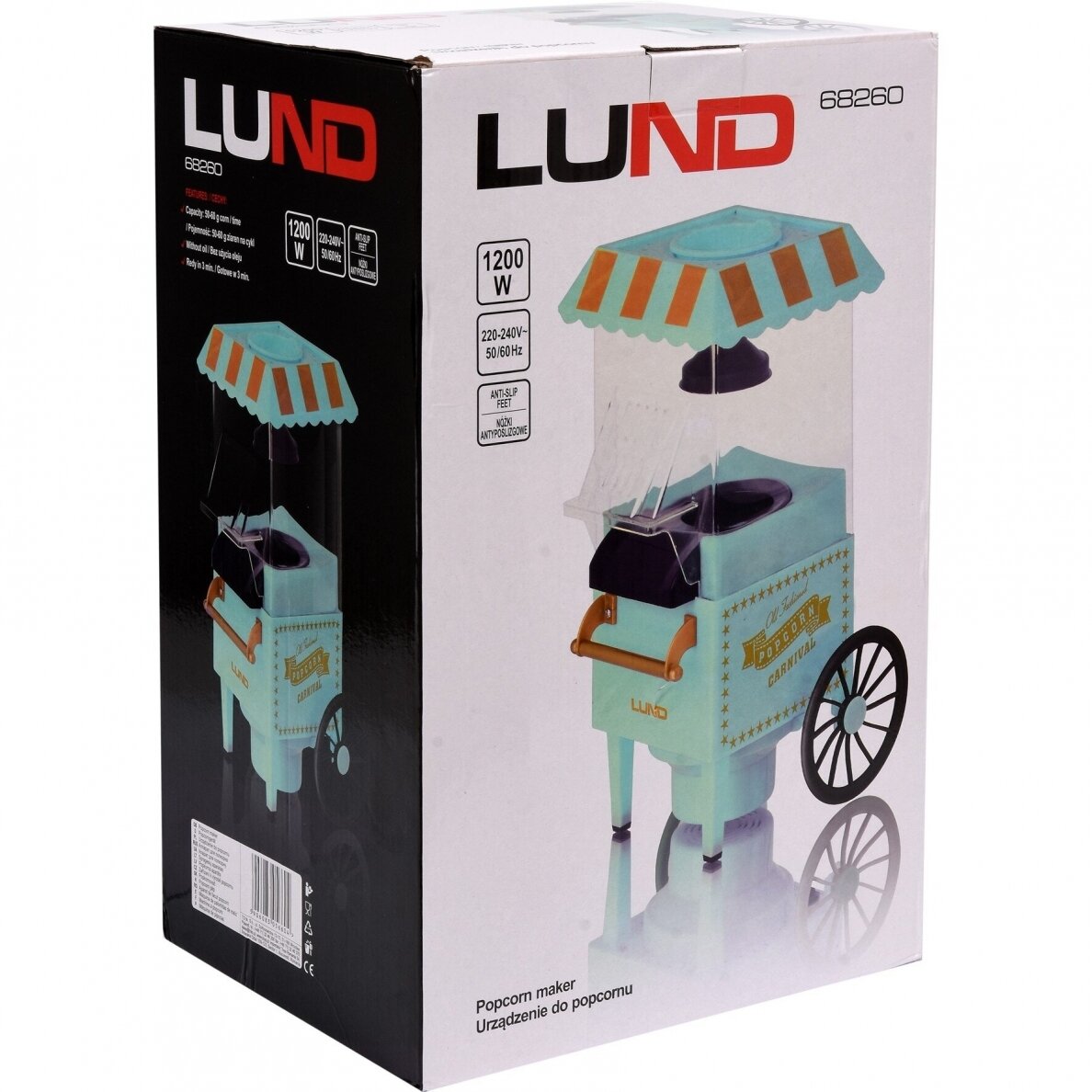 Spragėsių gaminimo aparatas ant ratukų 1200 W Lund 3