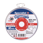 SPECIALIST+ metalo pj.diskas CUTTING, 125x1x22 mm 10 vnt. metal. d