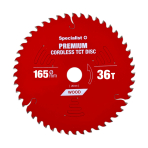 SPECIALIST+ pjovimo diskas Cordless 165x36Tx20mm