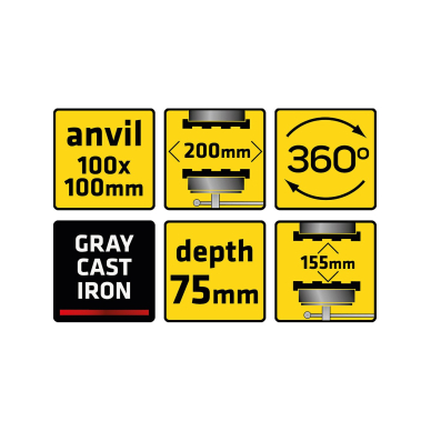 Spaustuvas besisukantis 200 mm 6