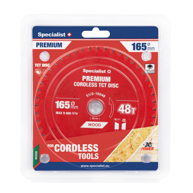SPECIALIST+ pjovimo diskas Cordless 165x48Tx20mm