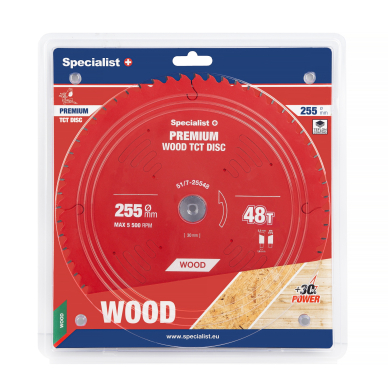 SPECIALIST+ pjovimo diskas Wood 255x48Tx30mm