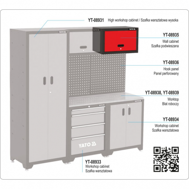 Pakabinama spintelė dirbtuvėms Yato, 66 x 30.5 x 41 cm 1 Pakabinama spintelė dirbtuvėms Yato, 66 x 30.5 x 41 cm 1