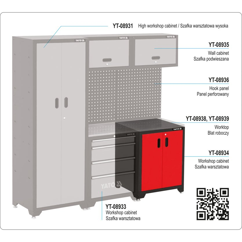 Spintelė dirbtuvėms Yato, 66 x 45.7 x 86.3 cm Spintelė dirbtuvėms Yato, 66 x 45.7 x 86.3 cm