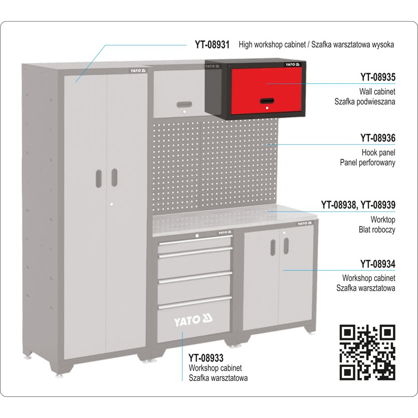 Pakabinama spintelė dirbtuvėms Yato, 66 x 30.5 x 41 cm 1 Pakabinama spintelė dirbtuvėms Yato, 66 x 30.5 x 41 cm 1