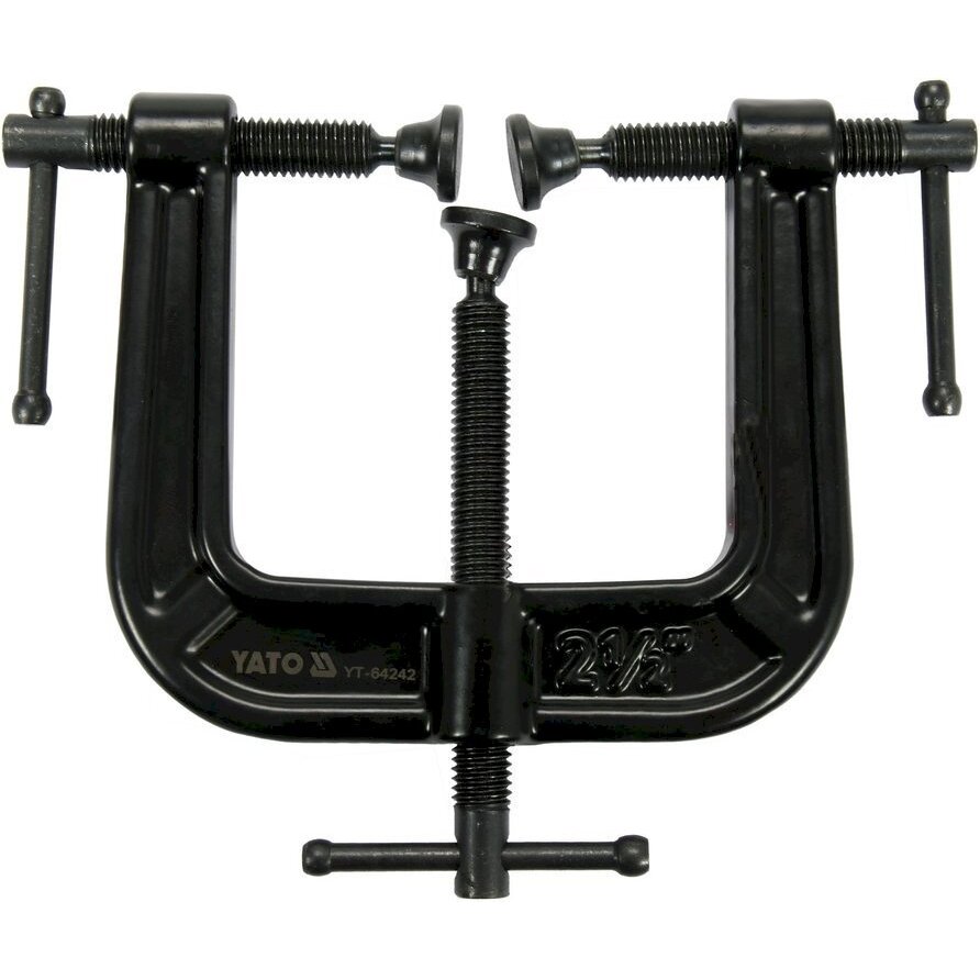 Spaustuvas C tipo | trigubas varžtas | 62 X 62 mm / 2,5"X 2,5" (YT-64242)