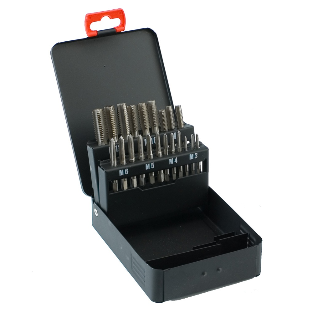 Sriegiklių komplektas Yato, HSS, М3-М12, 21 vnt. Sriegiklių komplektas Yato, HSS, М3-М12, 21 vnt.