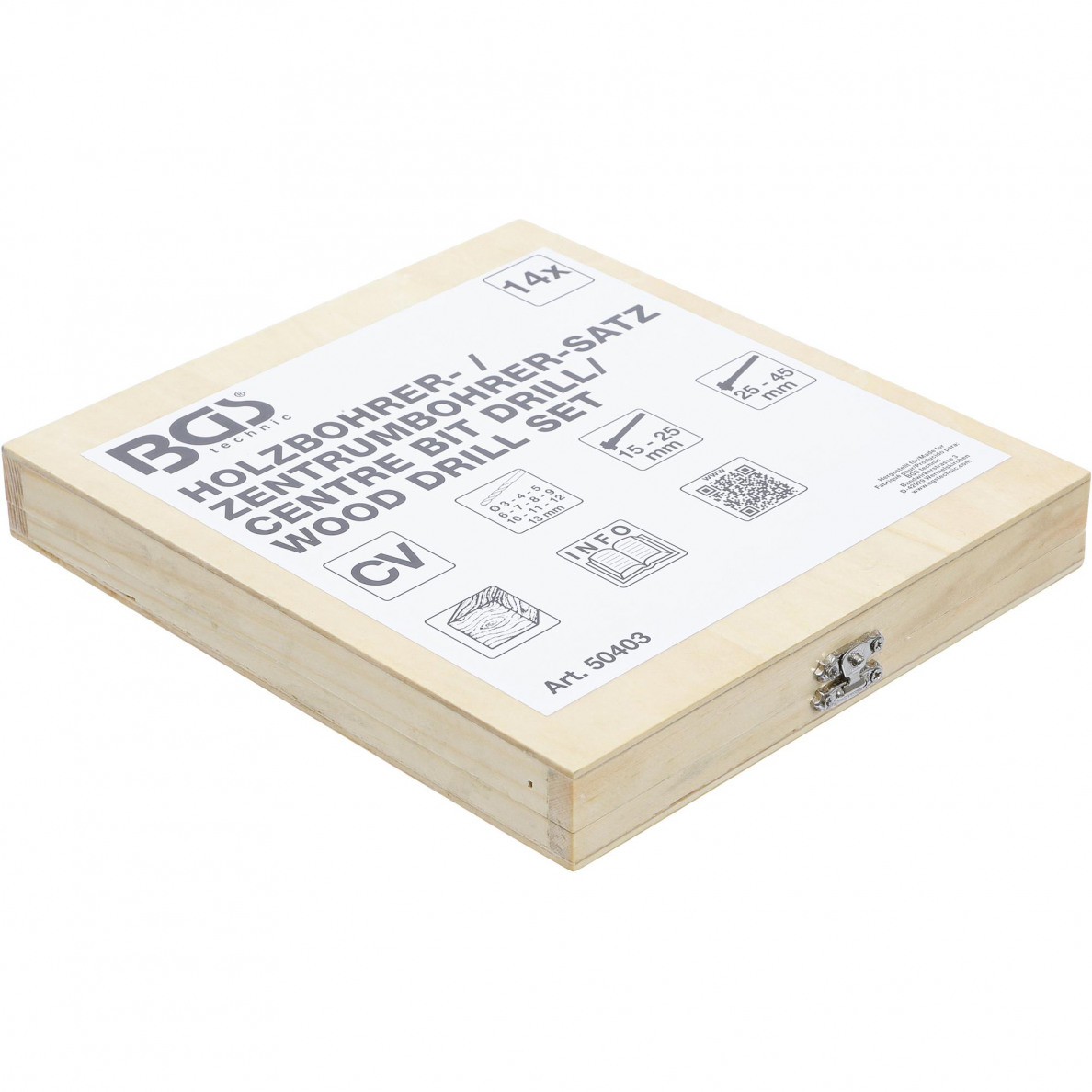 Centrinių grąžtų / medienos grąžtų rinkinys BGS-technic 50403, 14 vnt. 4 Centrinių grąžtų / medienos grąžtų rinkinys BGS-technic 50403, 14 vnt. 4