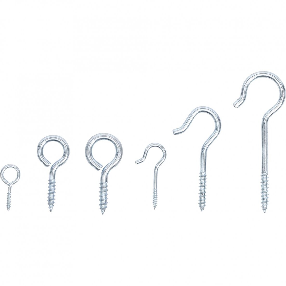 Sraigtinių kablių / žiedinių kablių asortimentas | 142 vnt. (88180) 1 Sraigtinių kablių / žiedinių kablių asortimentas | 142 vnt. (88180) 1