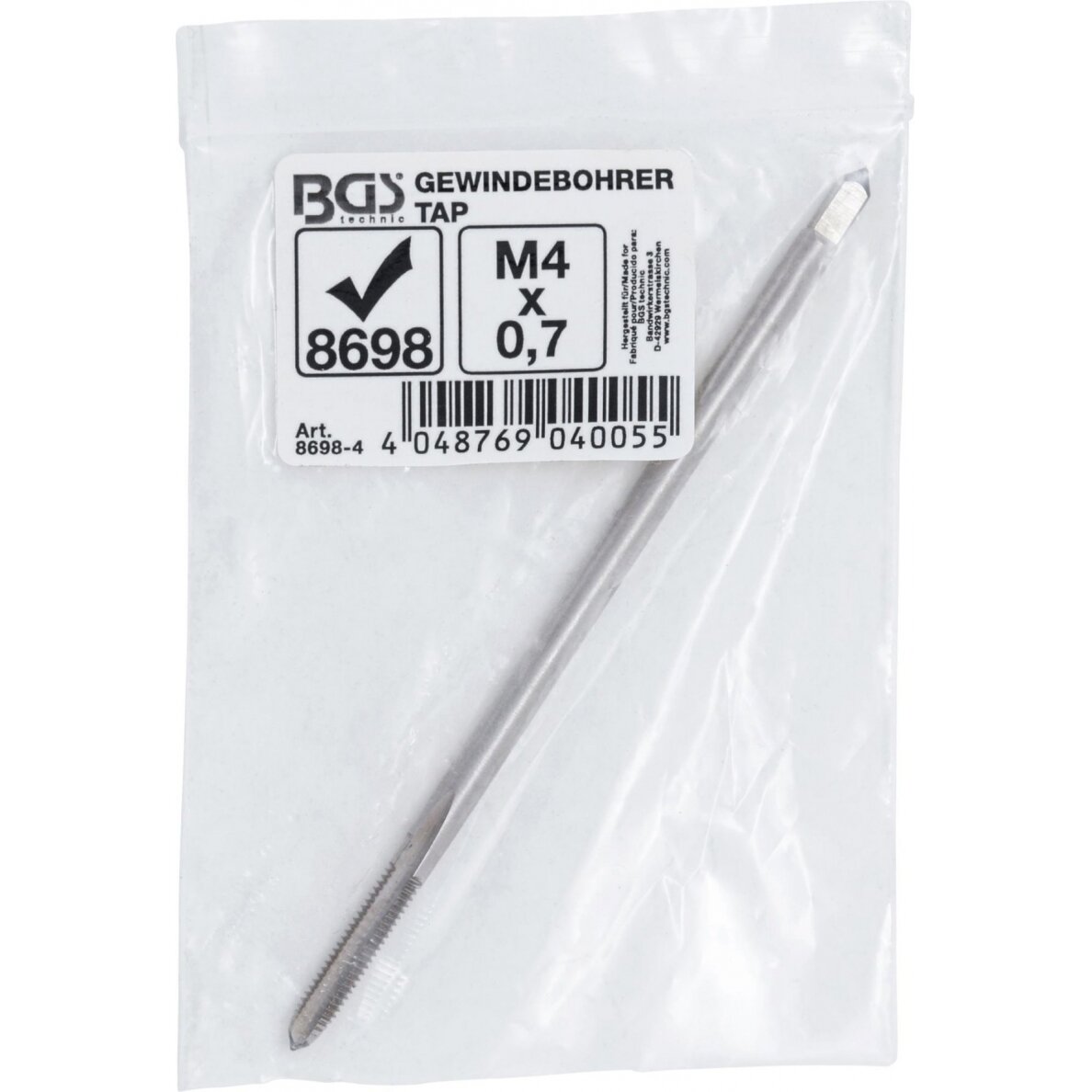 Sriegiklis M4 x 0.7 x 100 mm iš rinkinio BGS 8698 (8698-4)