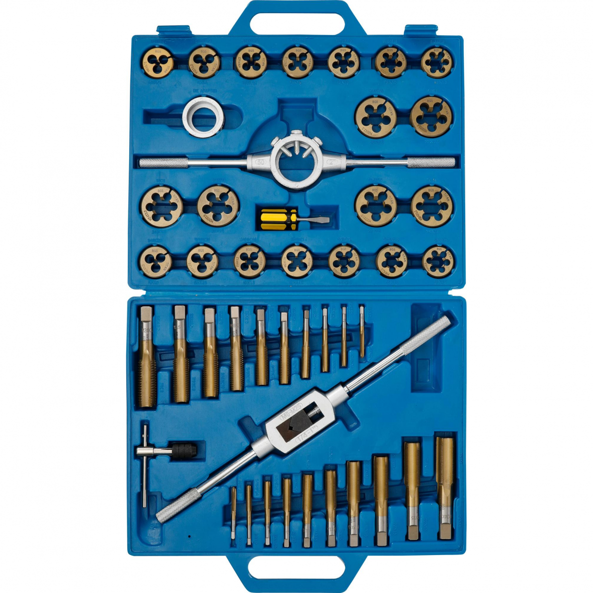 Sriegiklių ir sriegpjovių rinkinys BGS-technic, 45 vnt. 2