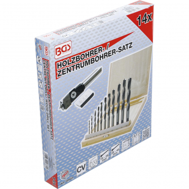 Centrinių grąžtų / medienos grąžtų rinkinys BGS-technic 50403, 14 vnt. 5 Centrinių grąžtų / medienos grąžtų rinkinys BGS-technic 50403, 14 vnt. 5