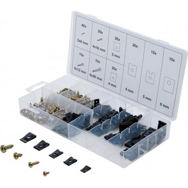 Sraigtų ir U-tipo pagalvių asortimentas | 170 vnt. (8114) Sraigtų ir U-tipo pagalvių asortimentas | 170 vnt. (8114)