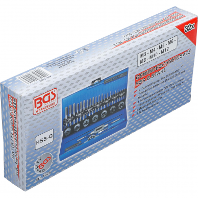 Sriegiklių ir sriegpjovių rinkinys BGS-technic, 32 vnt. 4 Sriegiklių ir sriegpjovių rinkinys BGS-technic, 32 vnt. 4