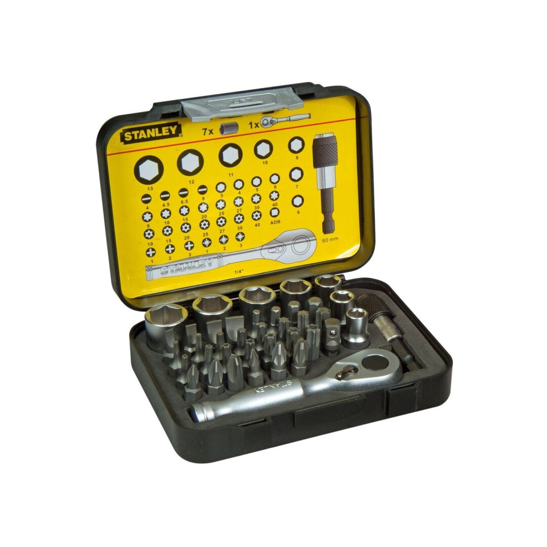 Stanley antgalių komplektas, 40 dalių Stanley antgalių komplektas, 40 dalių