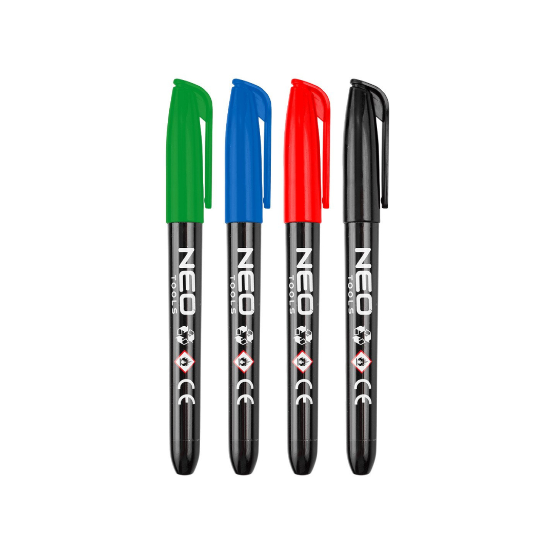 Statybinis žymeklis (markeris), 4 spalvos, permanentinis, atsparus vandeniui, aliejinis, 4 vnt