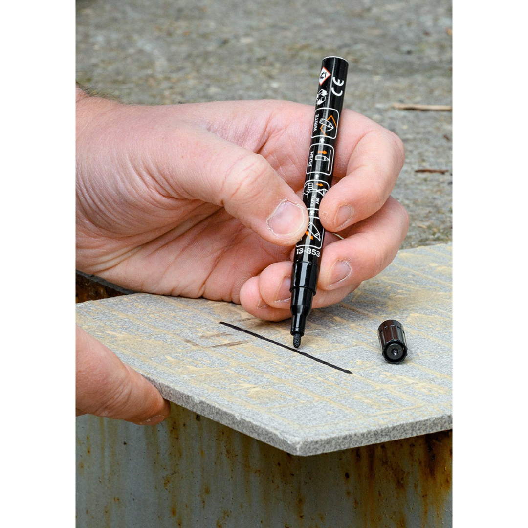 Statybinis žymeklis (markeris), 4 spalvos, permanentinis, atsparus vandeniui, lakas, aliuminis, 4 vnt 7