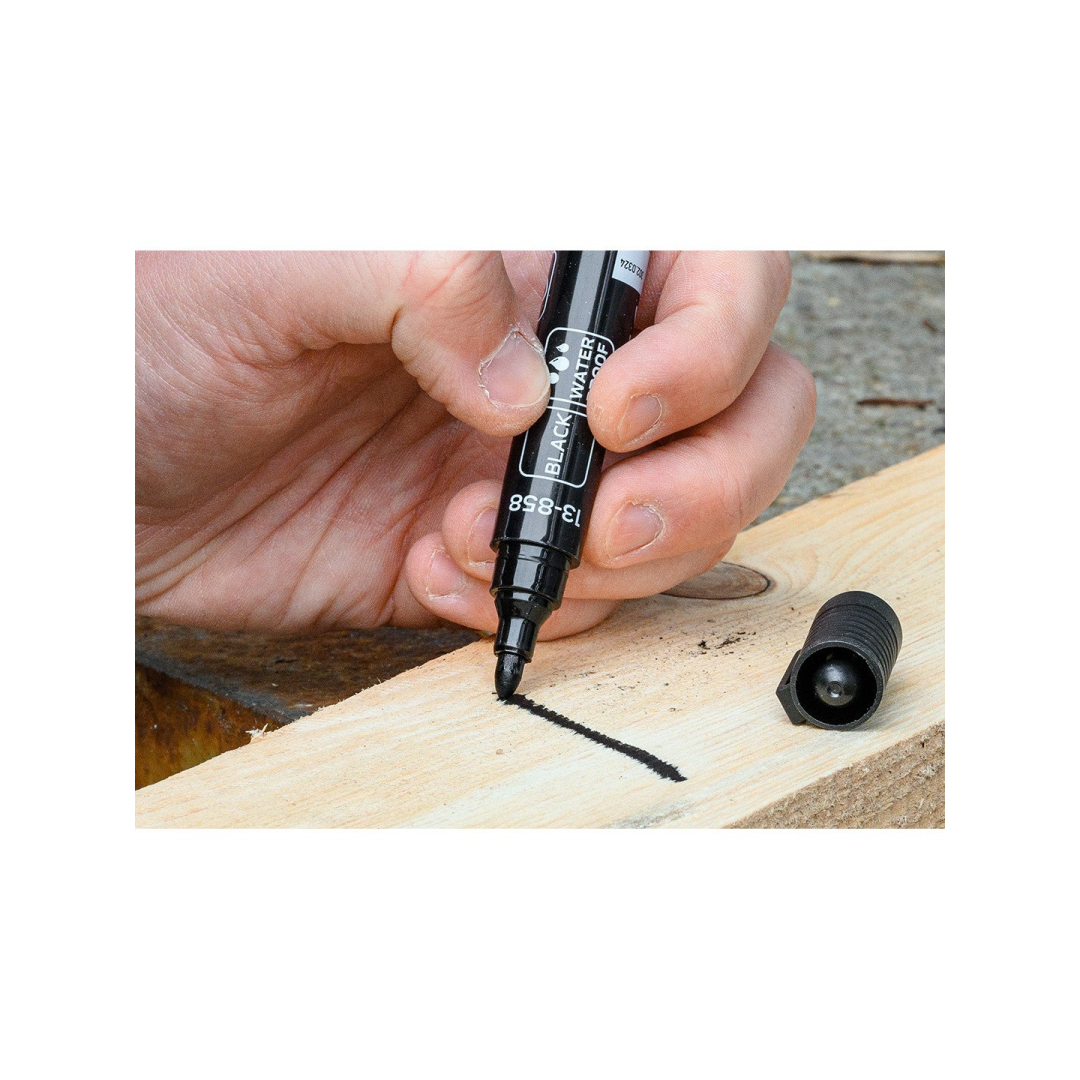 Statybinis žymeklis (markeris), juodas, nuolatinis, atsparus vandeniui, aliejaus pagrindu, kartotiniai iš 20. 2 Statybinis žymeklis (markeris), juodas, nuolatinis, atsparus vandeniui, aliejaus pagrindu, kartotiniai iš 20. 2