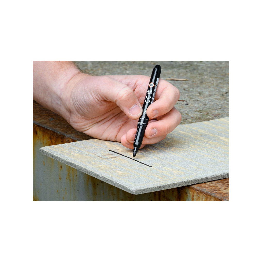 Statybinis žymeklis (markeris), juodas, nuolatinis, atsparus vandeniui, aliejinis, kartotiniai iš 30. 3